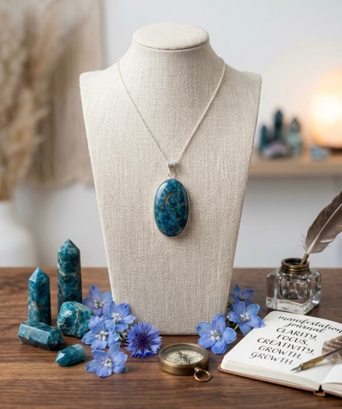 Blue Apatite Pendant