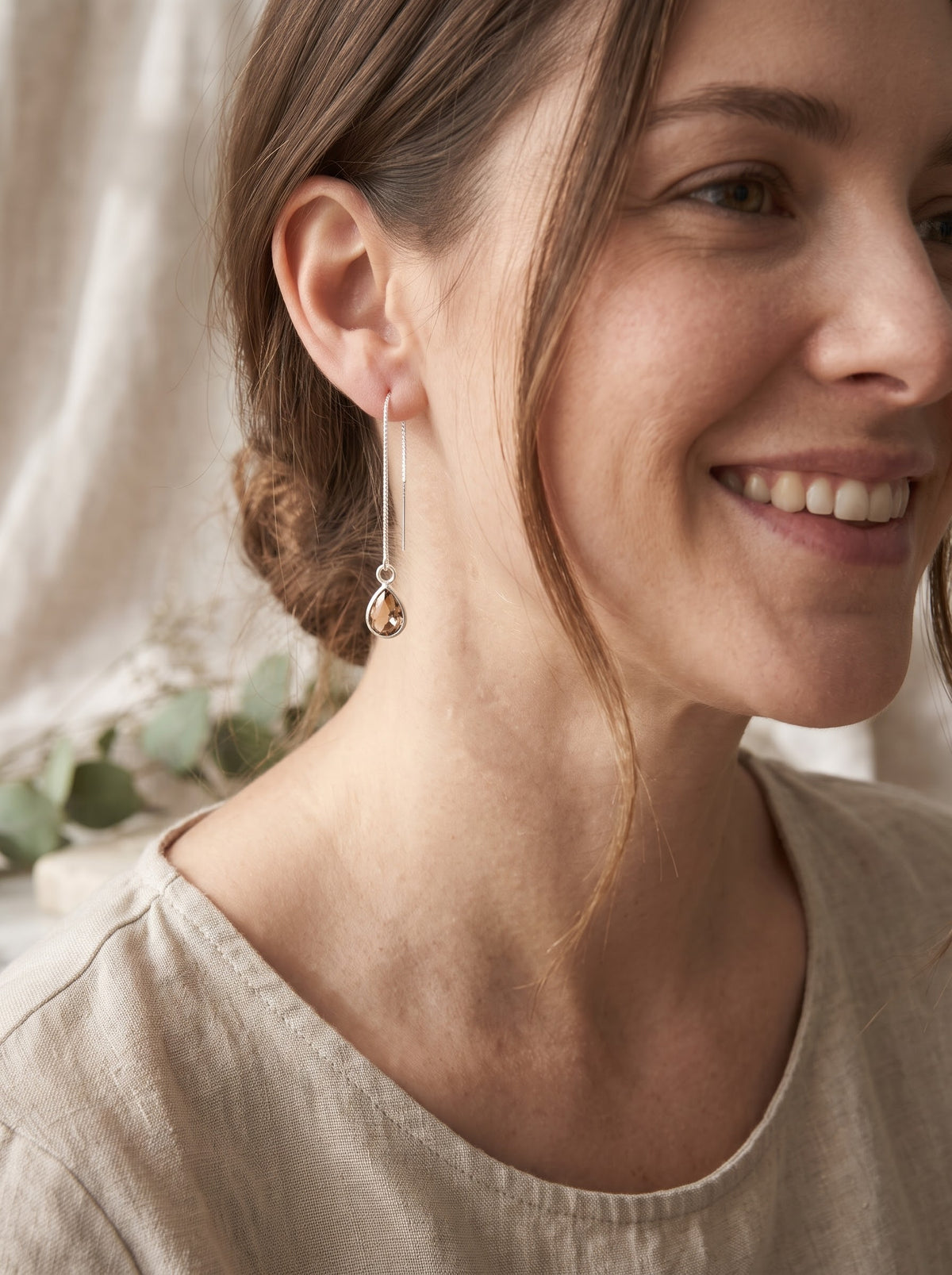 Citrine CZ Stud Earrings