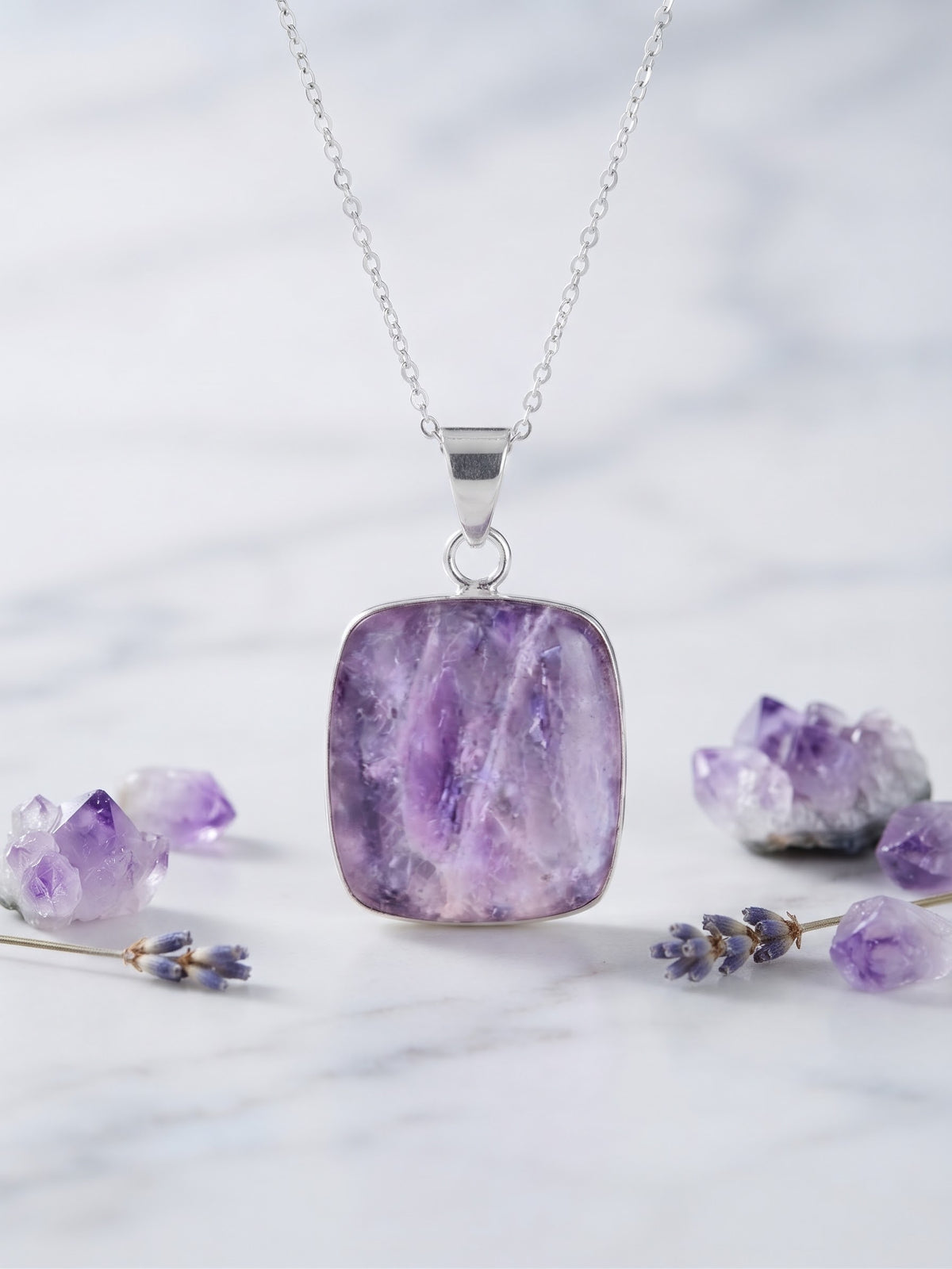 Amethyst Square Pendant