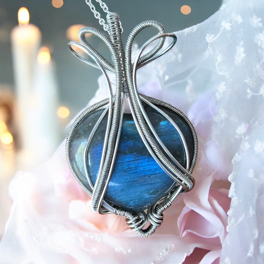 Labradorite Heart