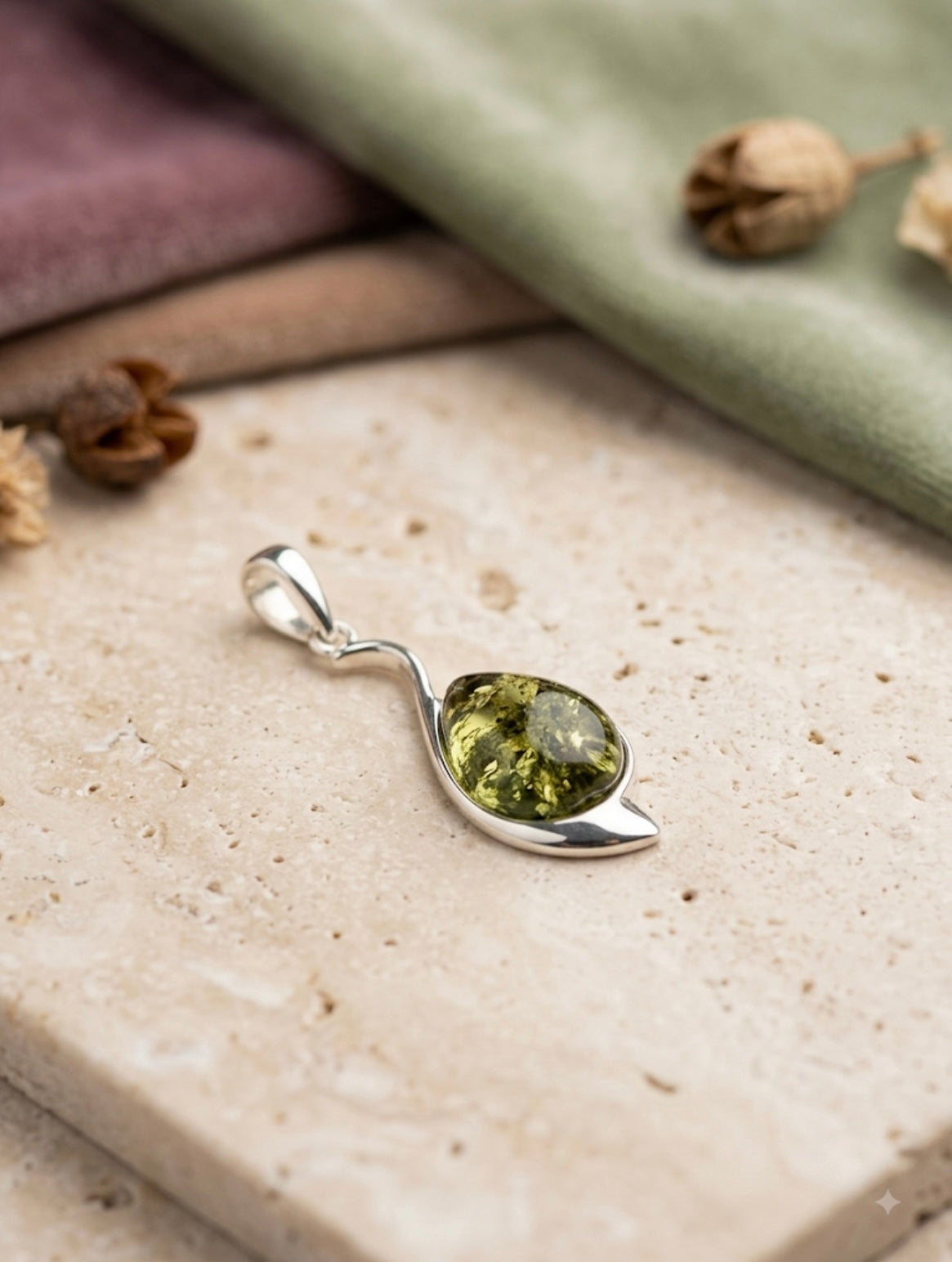 Green Amber Pendant