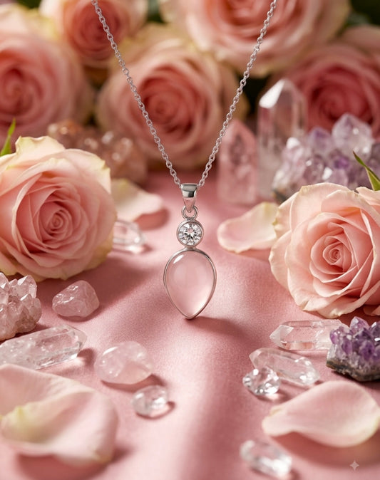 Rose Quartz & Blue Topaz Pendant