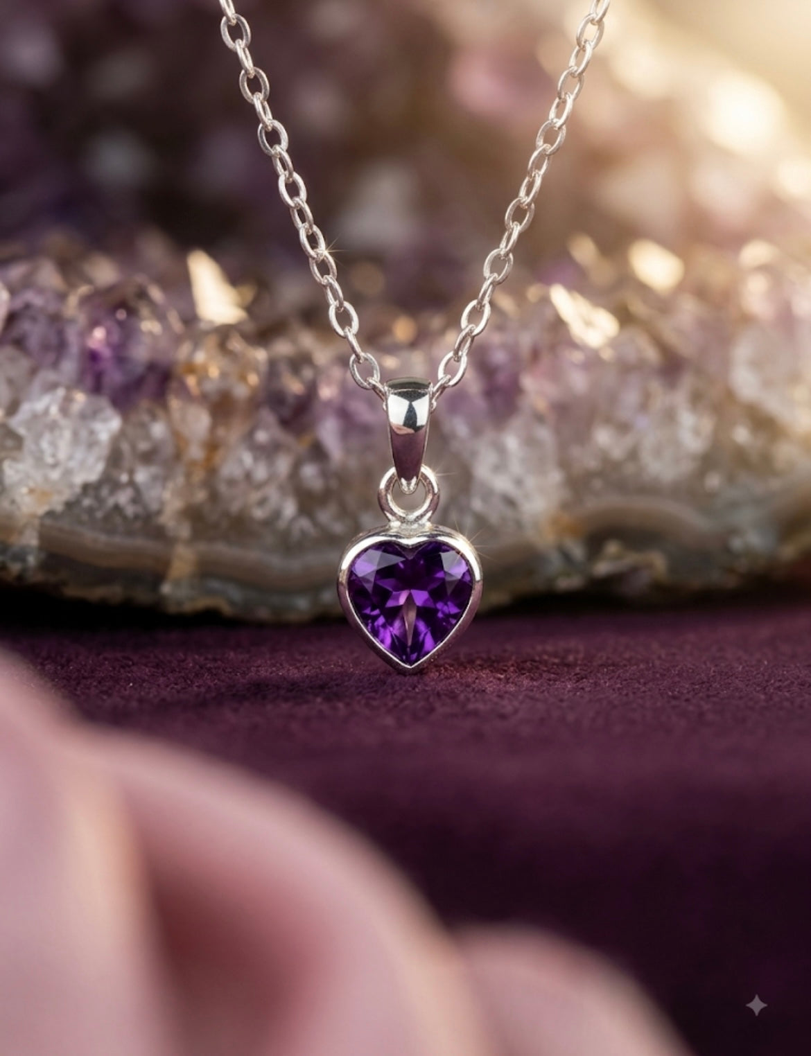 Amethyst Heart Pendant
