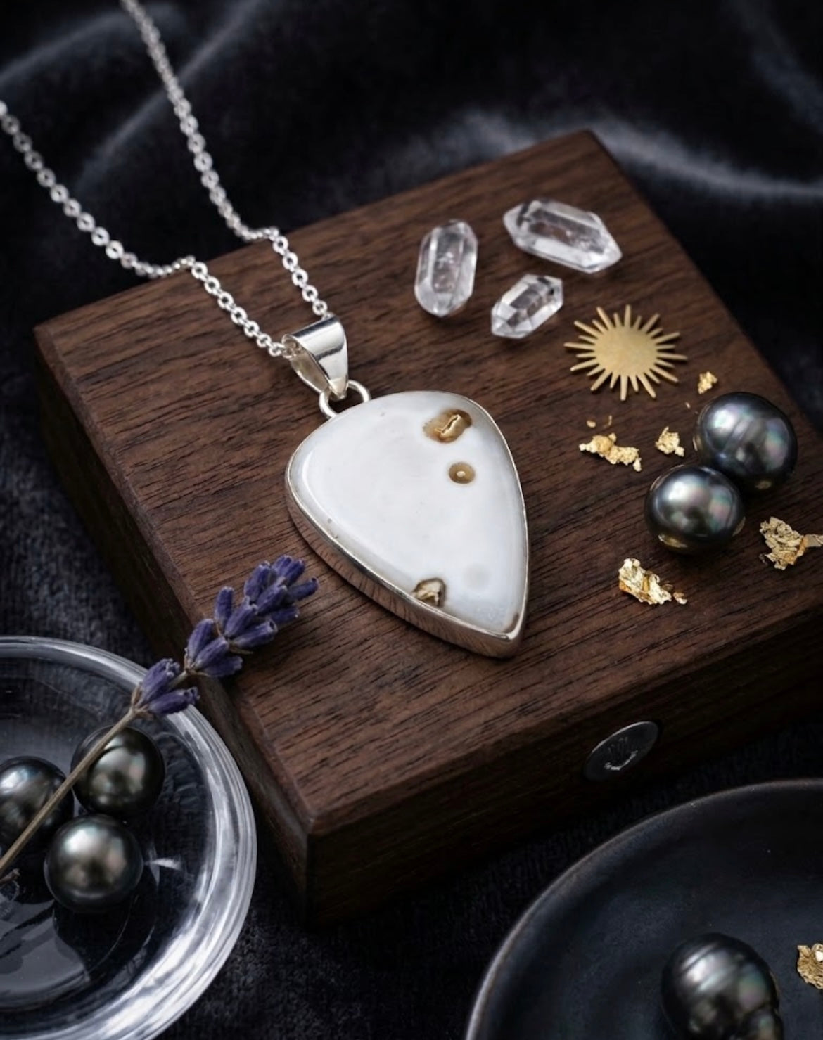 White Solar Quartz Pendant