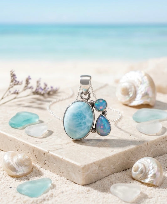 Larimar & Opal Pendant