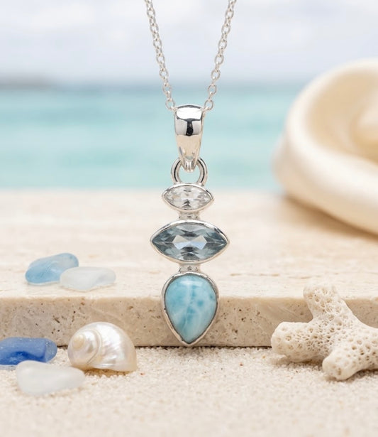 Larimar & Blue Topaz Pendant