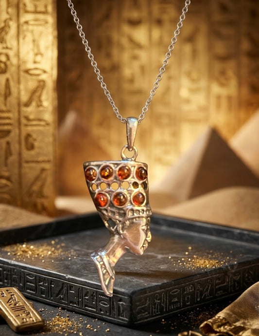 Nefertiti & Baltic Amber Pendant