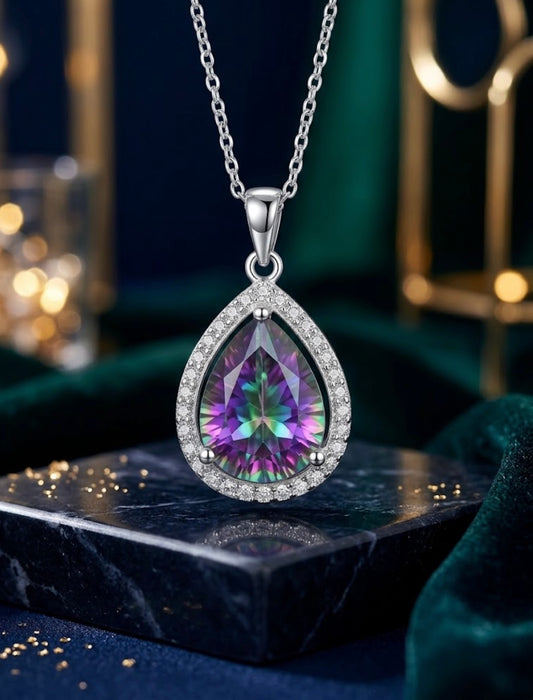 Mystic Topaz Teardrop Pendant