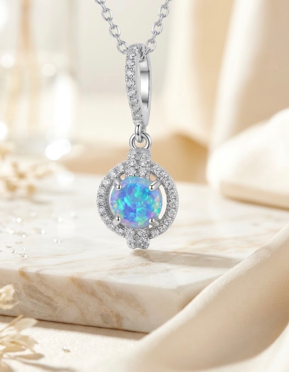 Celestial Blue Opalique Pendant