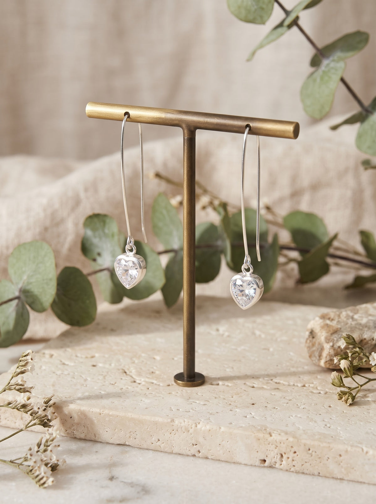 V Ear Wire CZ Earrings