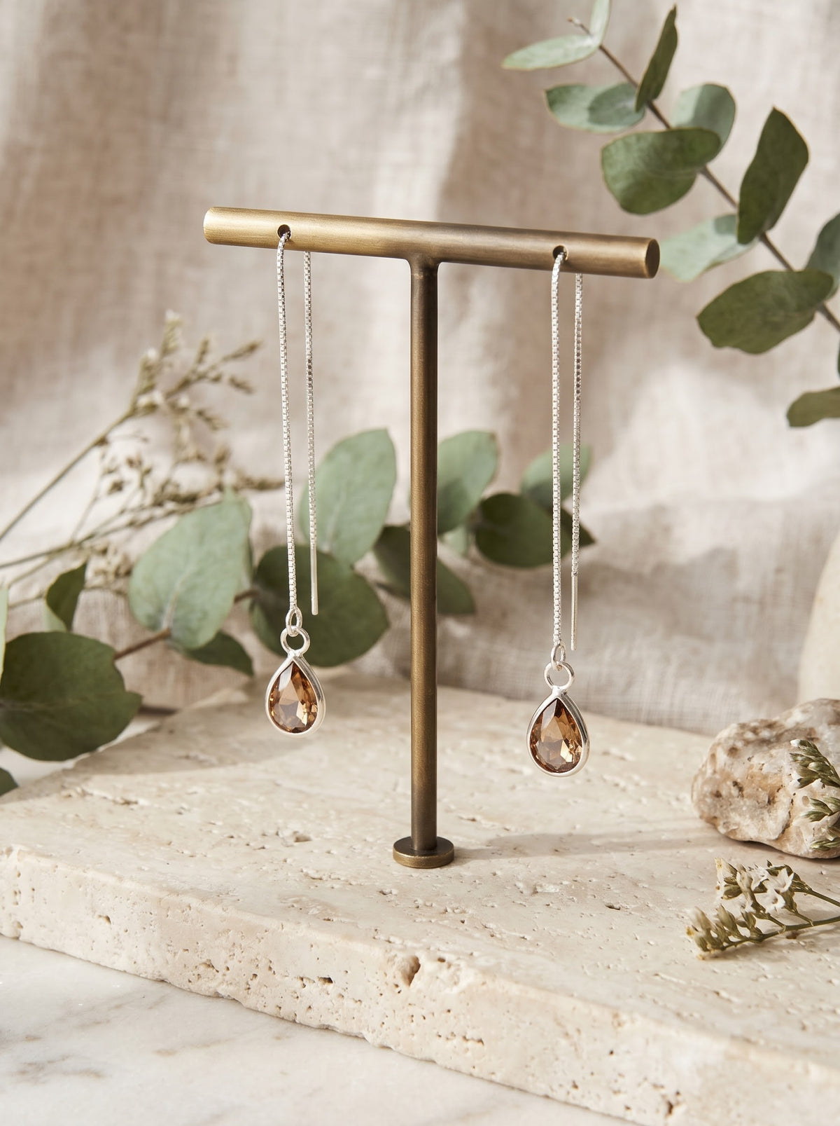 Citrine CZ Stud Earrings