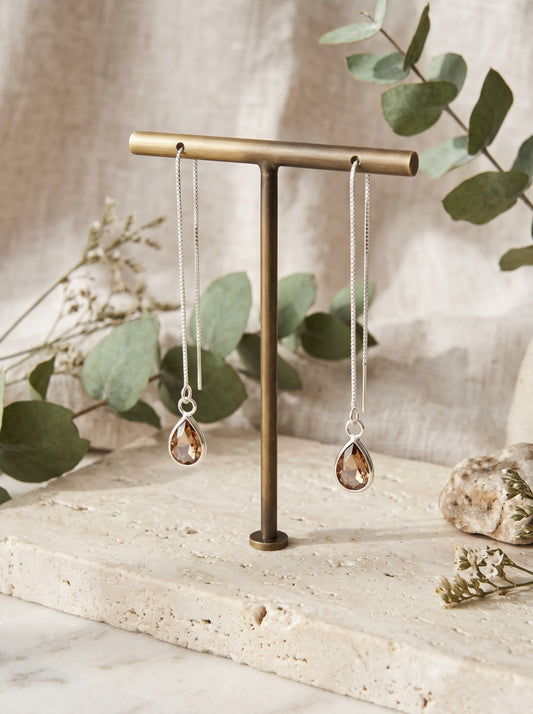 Citrine CZ Stud Earrings