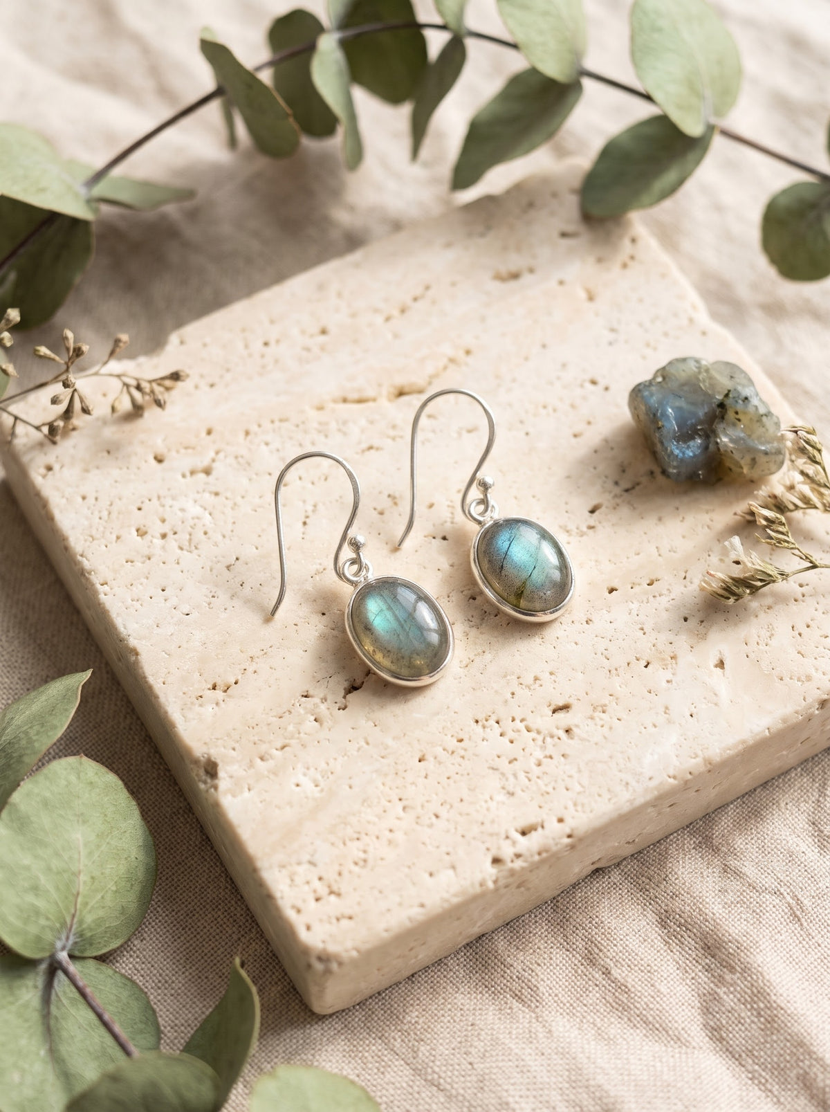 Labradorite Oval Earrings