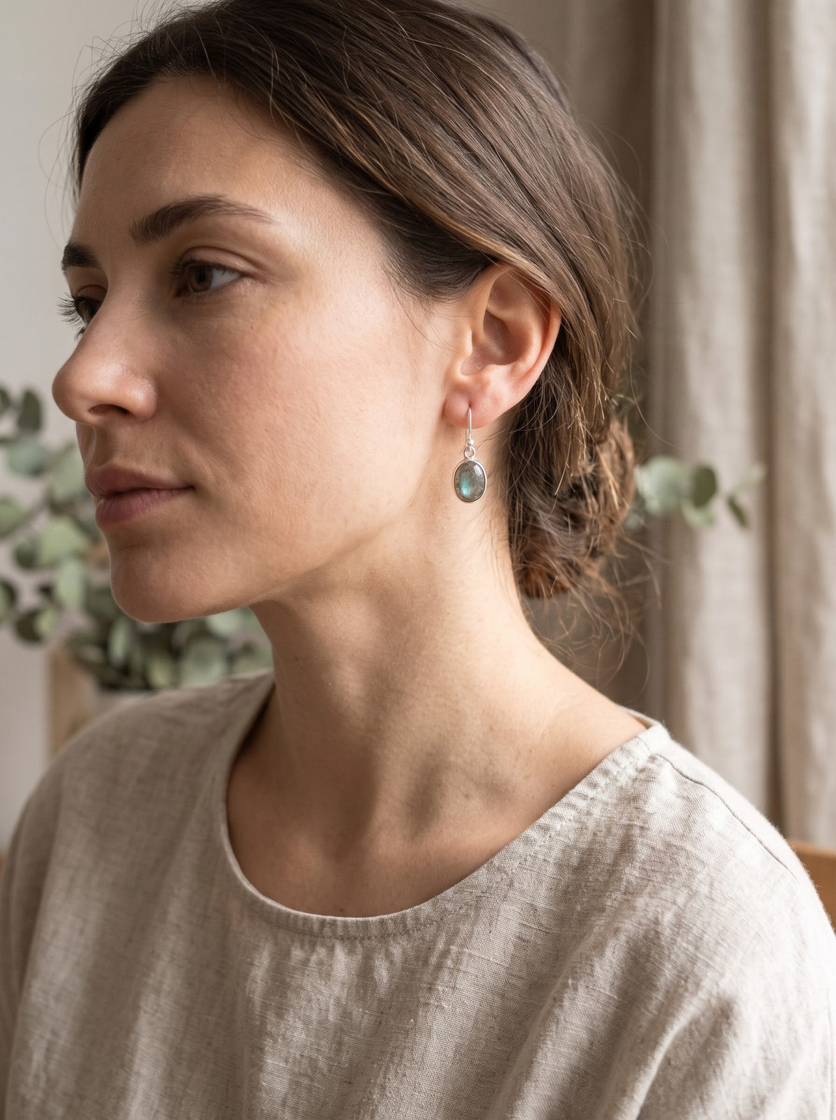 Labradorite Oval Earrings