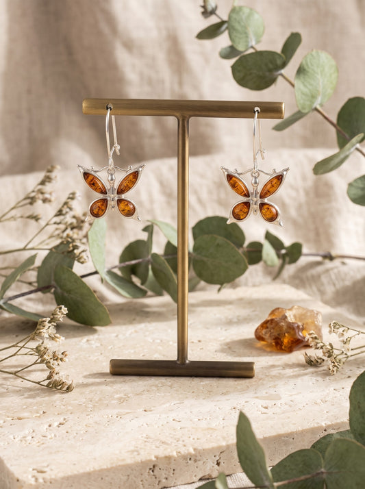 Amber Butterfly Earrings