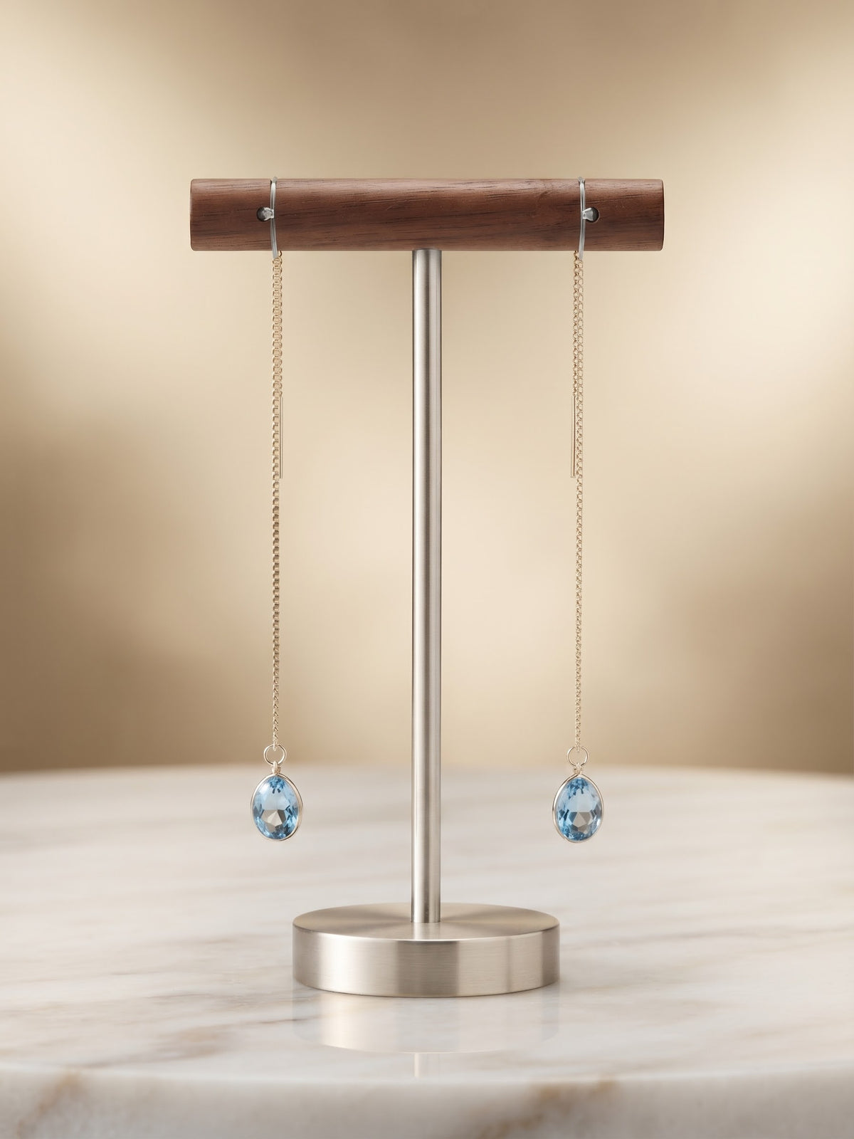 Blue Topaz Stud Earrings
