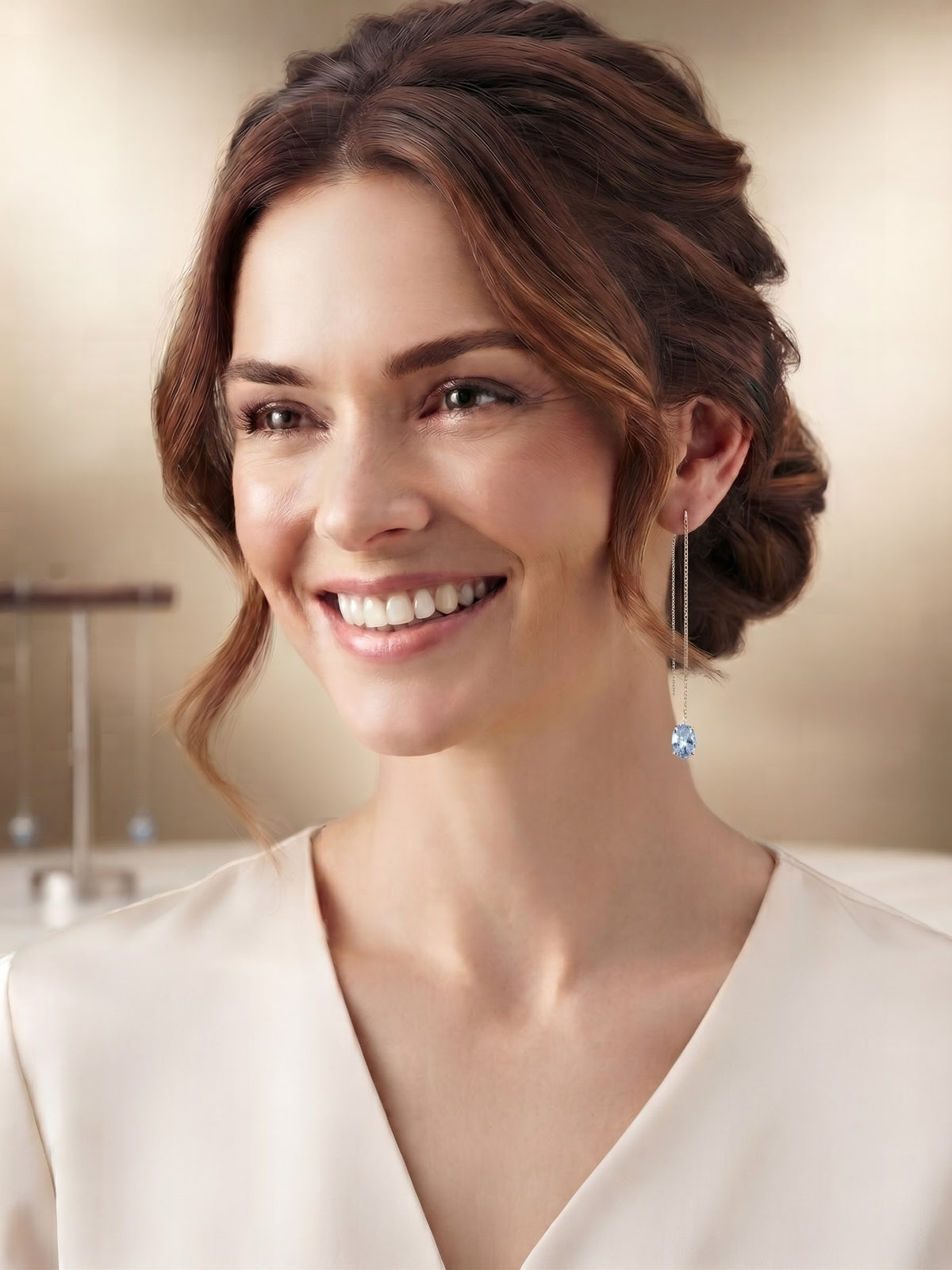 Blue Topaz Stud Earrings