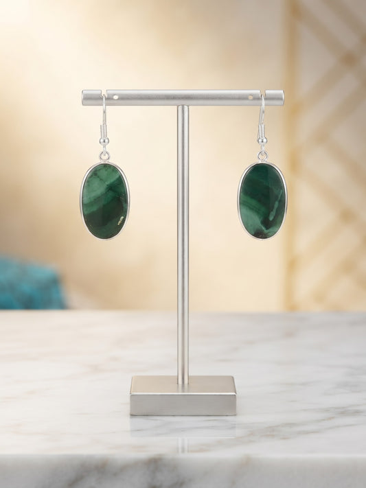 Malachite Oval Earrings