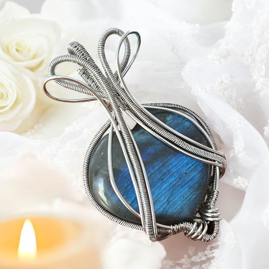 Labradorite Heart