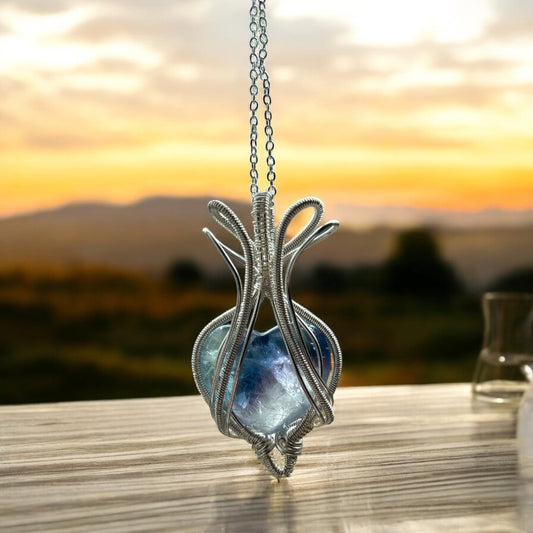 Rainbow Fluorite Heart