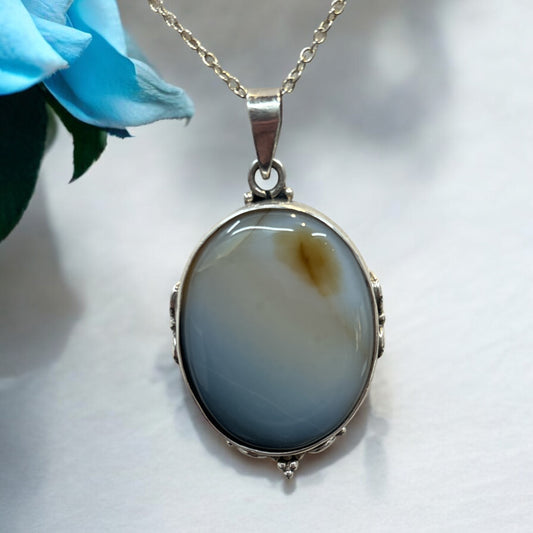 Blue Moss Agate (Sterling Silver)